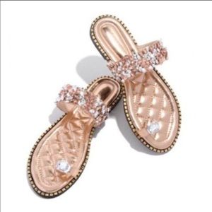 Embellished Lux Slides Rose Gold